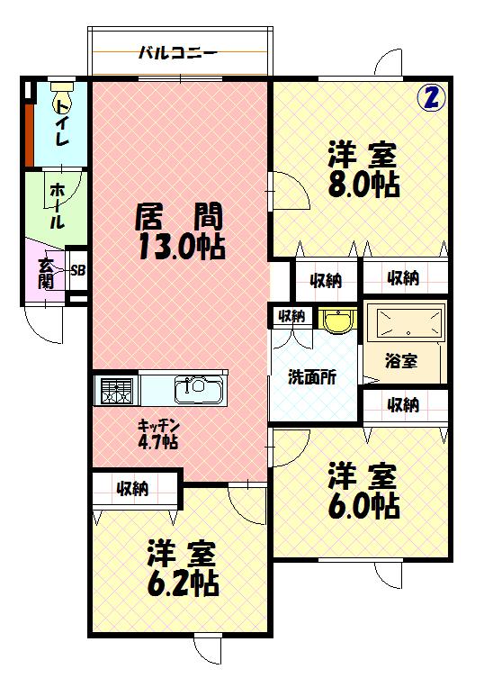 ｍａｒｉｅ１・２３０２間取図