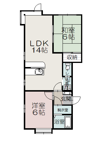 クローバーハイツ201間取図