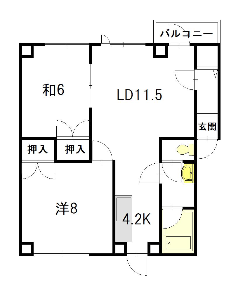 ハイツガーベラ303間取図
