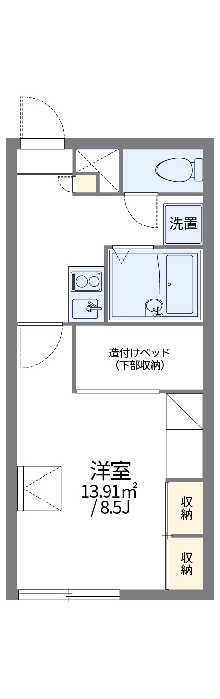 レオパレスフレンドリー１０１間取図