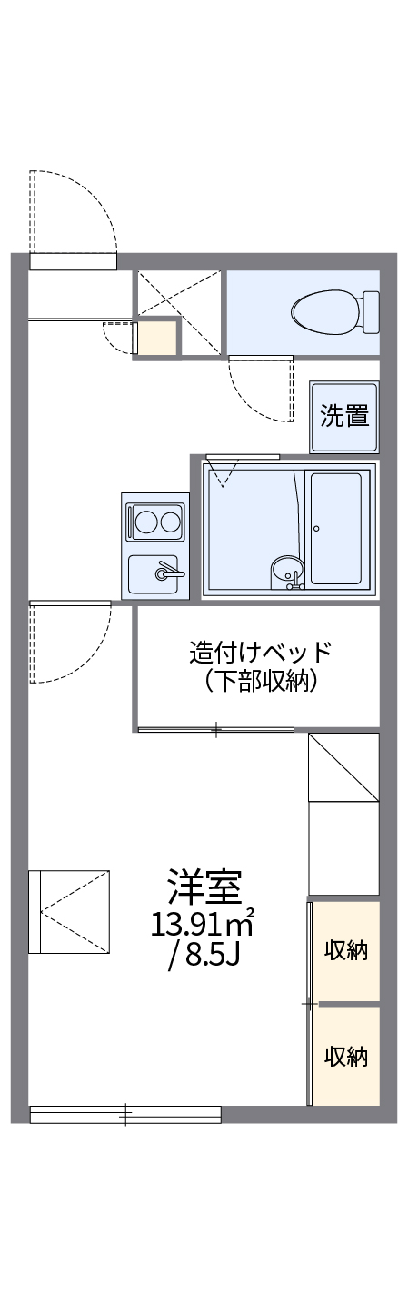 レオパレスプラータⅡ２０７間取図