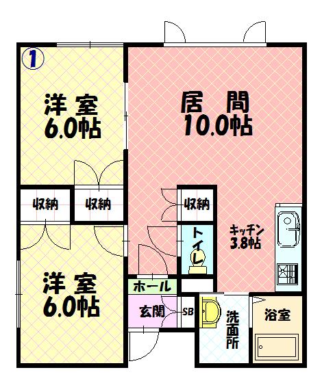 ハイツトレニア201間取図