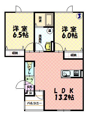 ひまわり２０３間取図
