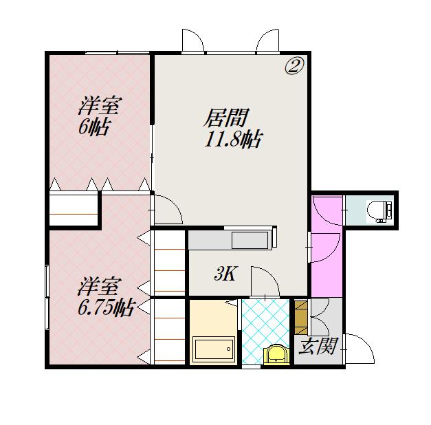 庄子コーポⅡ２０２間取図