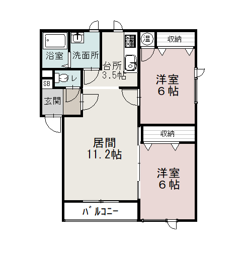コーポ昴Ⅱ３０２間取図