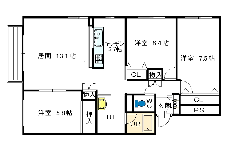ジェルム南３条202間取図
