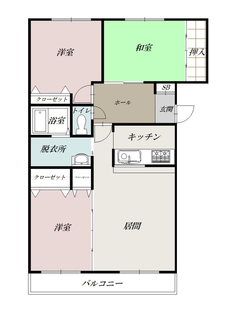 エスティ２１イコマ１０１間取図