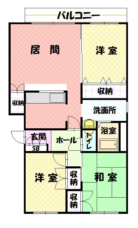 ワックスウィング東光Ａ302間取図