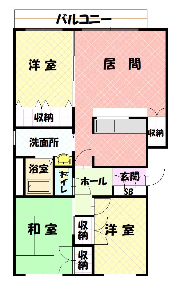 ワックスウィング東光Ａ101間取図