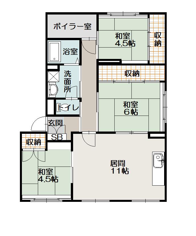 さくらハイツ201間取図