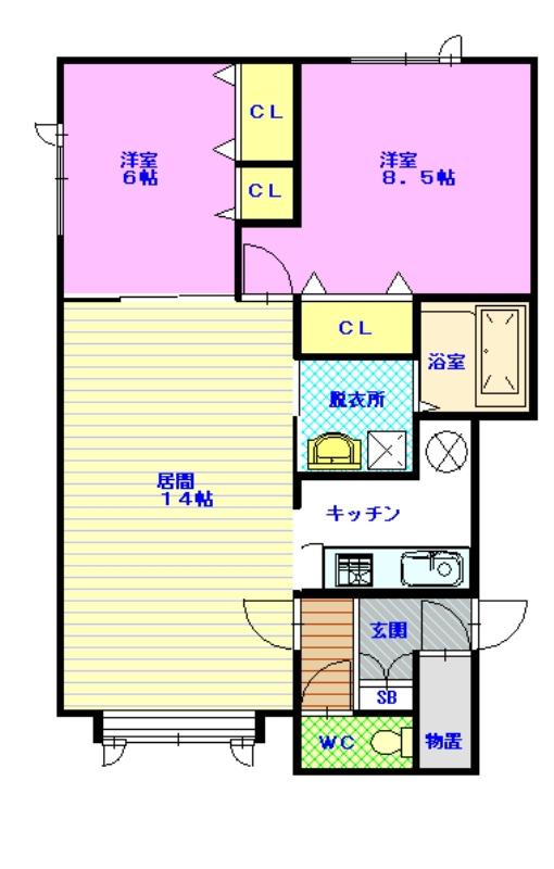 メゾン・プラタナス　Ａ棟101間取図