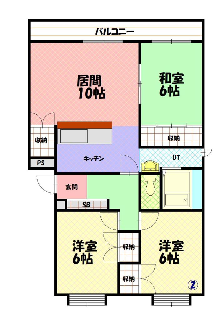 エスティ神楽202間取図