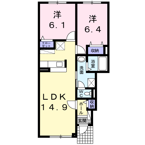 アリ・ビラⅡ１０１間取図