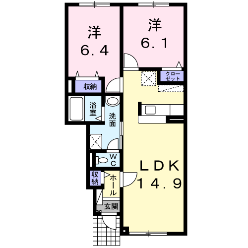アリ・ビラⅡ104間取図