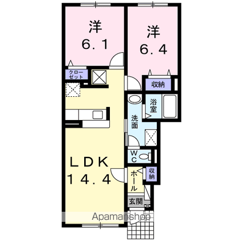 リヴィエールⅡ101間取図