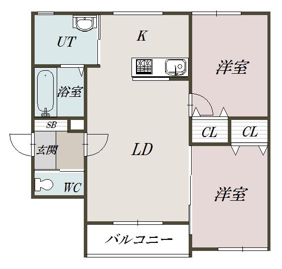 ハスコリオ神楽Ａ２０２間取図