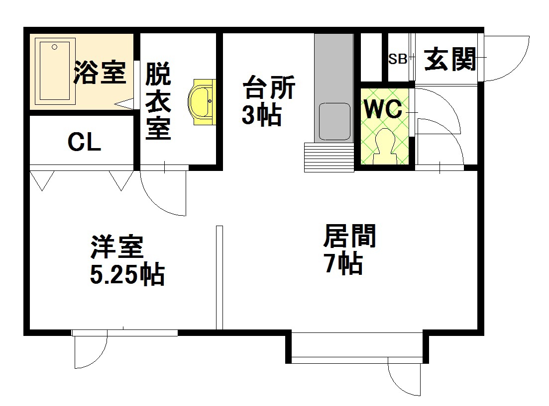 ライフ永山弐番館２０１間取図
