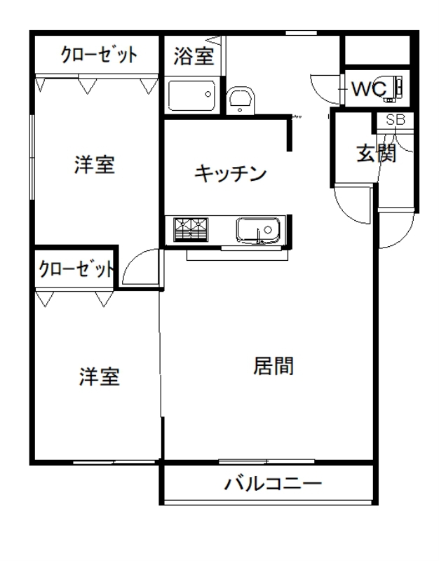 エスティ南１条201間取図