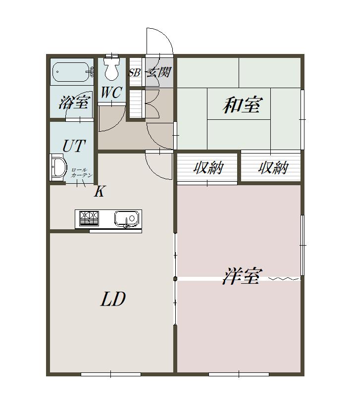 ファミール川端Ａ２０３間取図