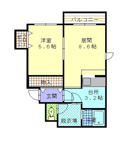 サウスコーポ207間取図