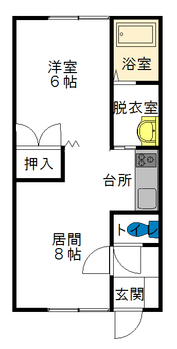 フロムＫ　Ｂ２０６間取図