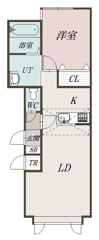 リエットⅡ２０２間取図