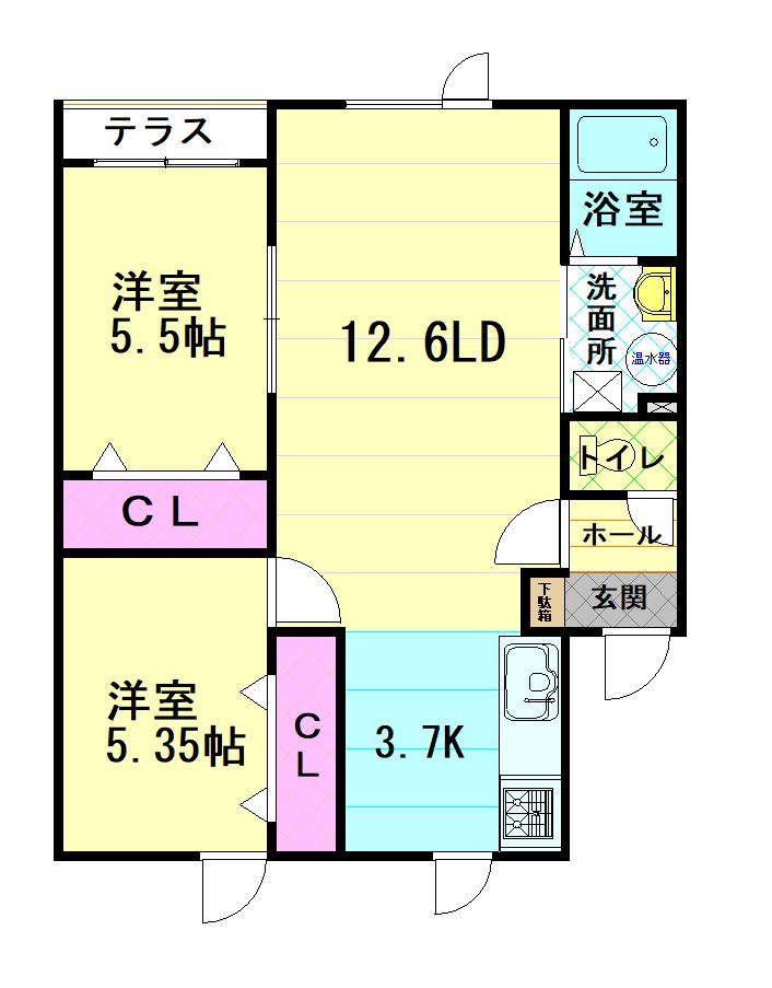 コーポ昴Ⅲ103間取図