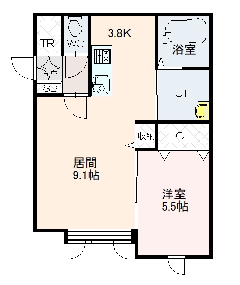 ボックスＬ１０５間取図