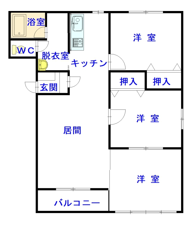 ロイヤルフローラ1B間取図