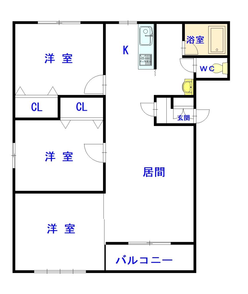 ロイヤルフローラ1A間取図