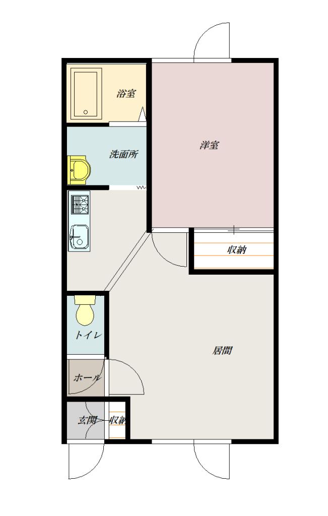 リバーハイツ５・１２０２間取図