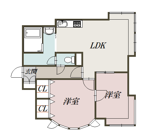 アルファコートⅢ２０１間取図