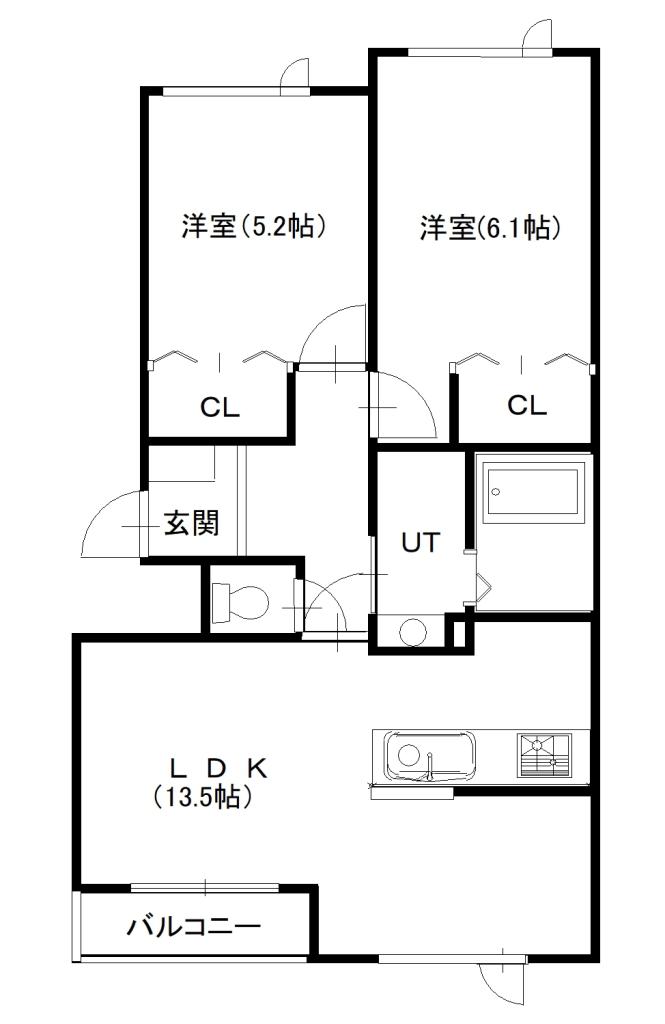 ハイツコスモス201間取図