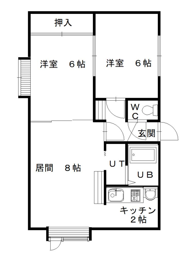 豊岡６．４ポパイハウス２０１間取図