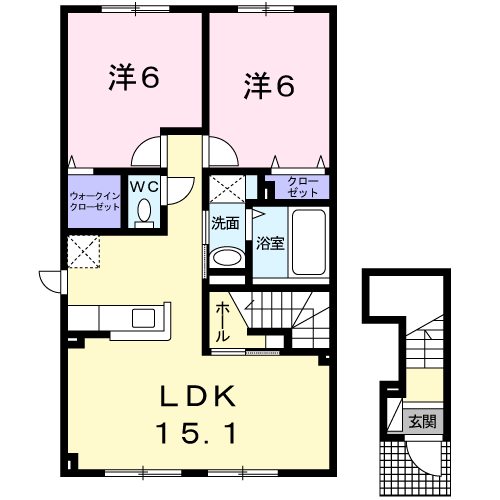 グリーンコーポⅡ201間取図
