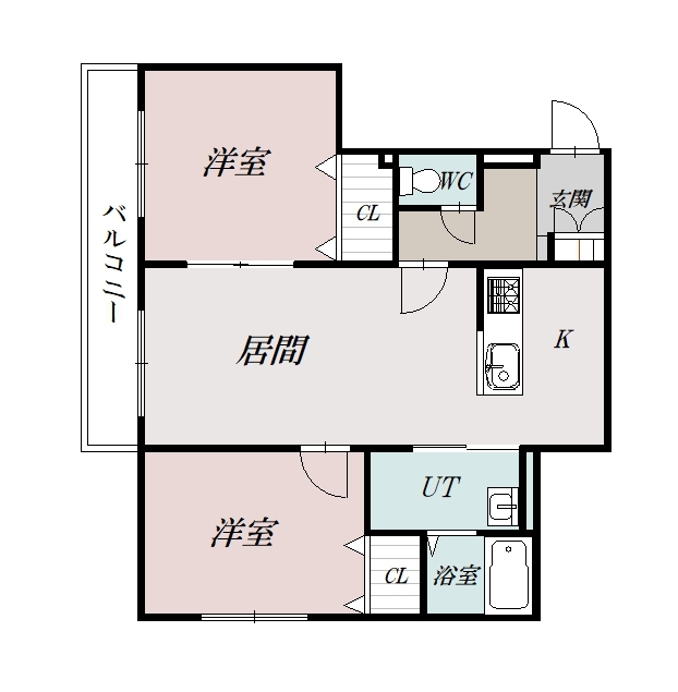 クレストパレス301間取図