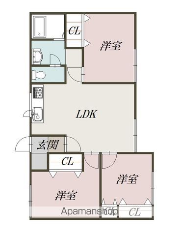 大町ハイツ102間取図