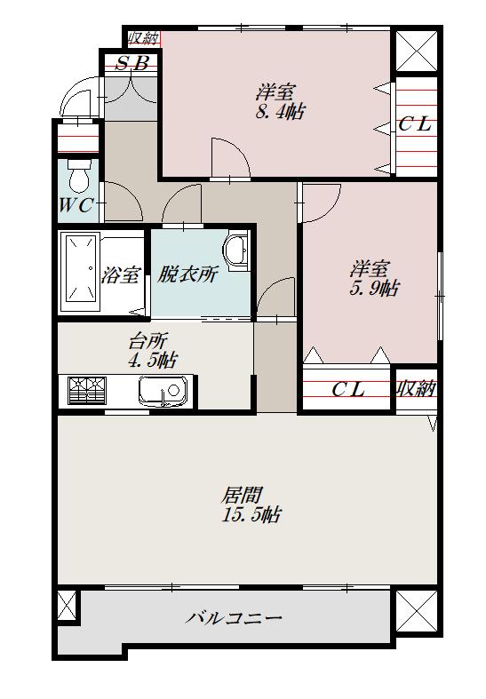 アピアビル日赤前501間取図