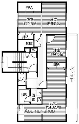ビレッジハウス神楽岡１号棟４０５間取図