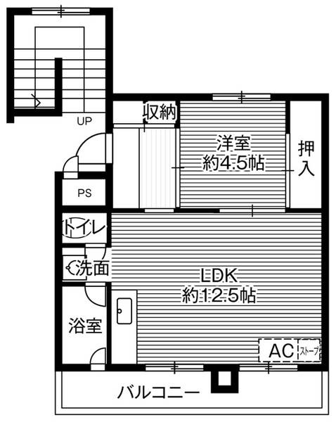 ビレッジハウス留萌１号棟0404間取図