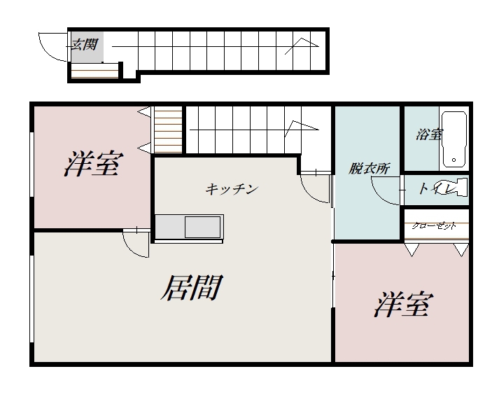ツインクル若葉Ａ棟２０３間取図