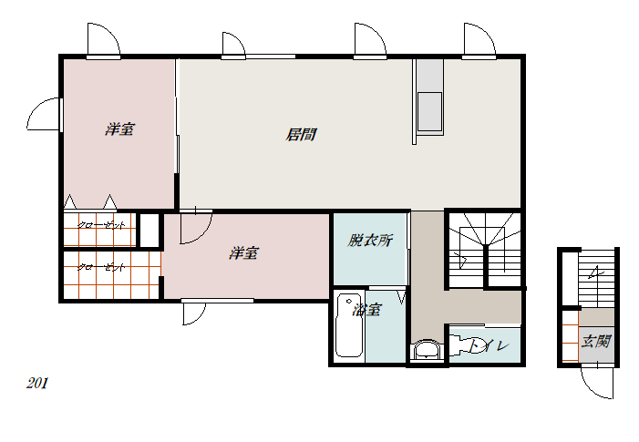 Ｎｅｘｔ　Ｏｎｅ２０１間取図