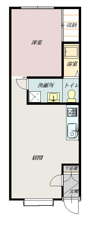 スカイハイツ３条西５Ａ１０６間取図