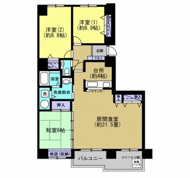 シャンノール緑道1001間取図