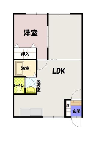 当麻サニープレイスA１０３間取図