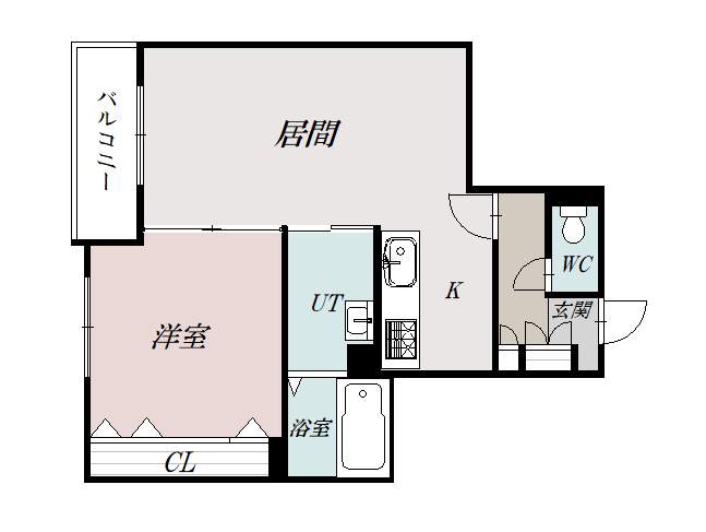 ツインクル１－１０４０２間取図