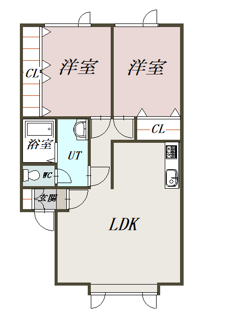 サニーウェルⅡ１０２間取図