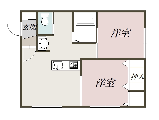 荒内コーポ１Ａ間取図