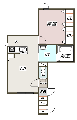 Ｃアザラシ１０１間取図
