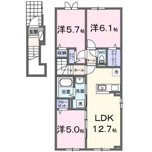 モンターニャⅠ201間取図